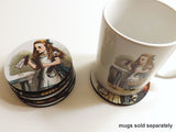 Alice Coasters rubber / neoprene drink me mad hatter party favors hostess gift-Art Altered