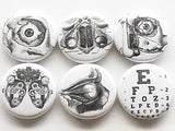 Eye Doctor Optometrist Gift magnets graduation party favor stocking stuffer refractor snellen anatomy ophthalmologist medical button pin-Art Altered
