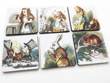 Alice's Adventures Drink Coasters hostess housewarming gift stocking stuffer shower party favor mad hatter cheshire cat carroll tenniel-Art Altered