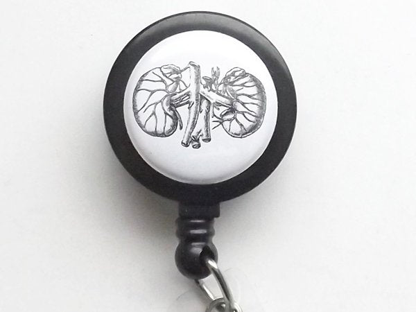 Kidney retractable badge reel office staff gift id badge holder nephro –  Art Altered