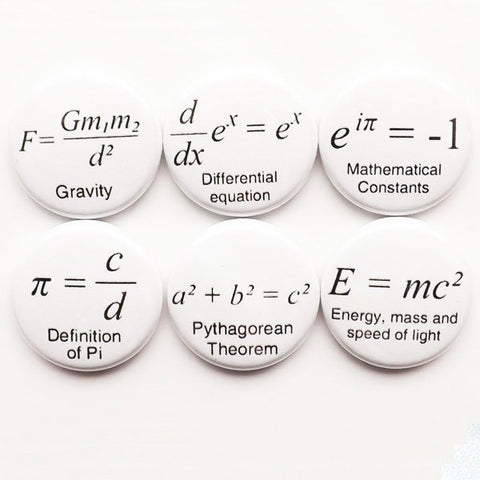 Math Teacher magnets gift formulas arithmetic refrigerator nerd science Pi day equations geekery button pins back to school party favors-Art Altered