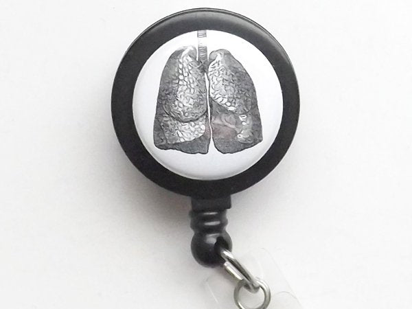 Lung Retractable Badge Reel Office Staff Gift ID Badge Holder Respiratory Medical School Graduation Party Anatomy Stocking Stuffer Goth Swivel Clip /