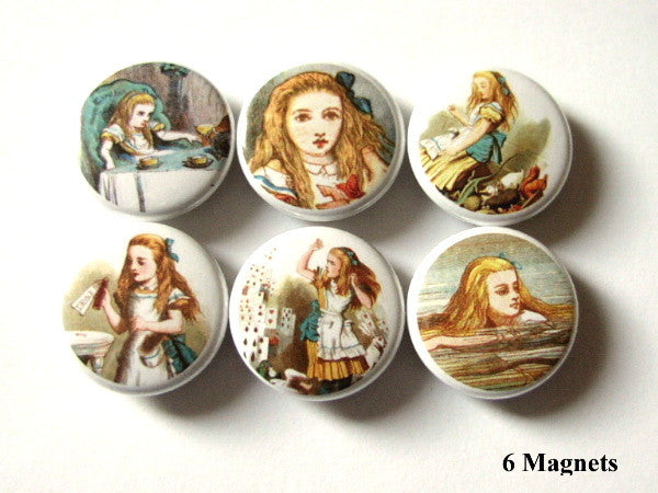 Alice MAGNETS cute party favors drink me swimming-Art Altered