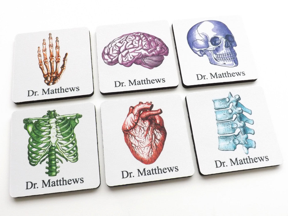 Customized Anatomy Coasters Graduation Gift doctor nurse practitioner physical therapist med student medical rn pa np md dc-Art Altered