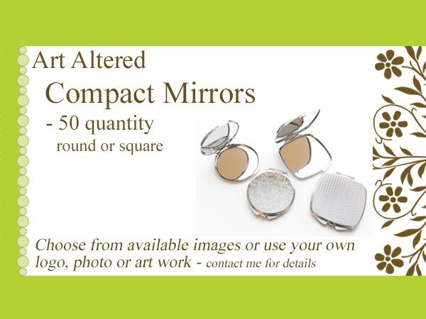 Compact MIRRORS 50 gifts round square custom personalized party favors stocking stuffers bachelorette bridal save the date shower wedding-Art Altered