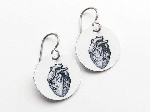 Anatomical Heart Anatomy Earrings graduation medical student jewelry gift brain skull halloween doctor nurse physician assistant accessory-Art Altered