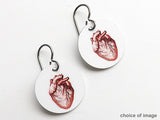 Human Anatomy Earrings medical school graduation gift anatomical heart brain skull-Art Altered