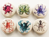 Octopus Magnets button pins coasters sea life beach ocean decor nature marine biology birthday party favor gift cthulhu tentacles kraken-Art Altered