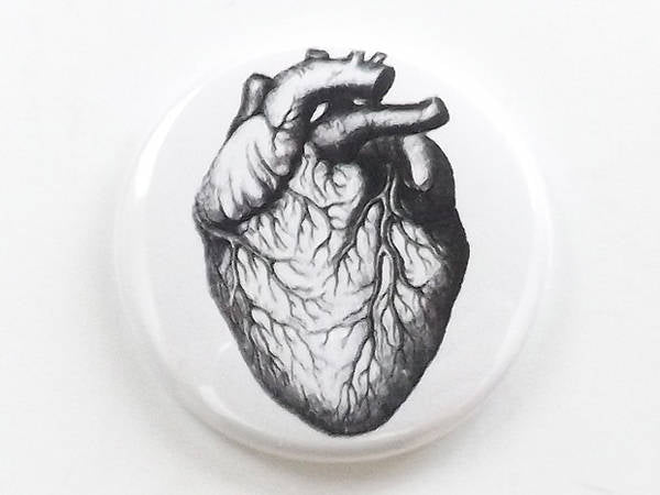 Anatomical Heart Anatomy (1) one button pin anatomy fridge magnet coaster mirror bottle opener stocking stuffer goth gift refrigerator-Art Altered