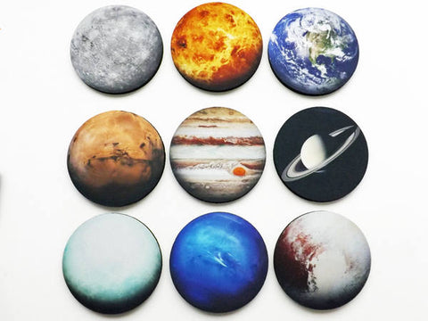 Planets Coasters Set Nine astronomy science space gift home dorm decor teacher student earth solar system geekery stocking stuffer nerd sky-Art Altered