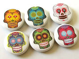 Button Pins Day of the Dead sugar skulls gift halloween magnets skeleton calavera party favor stocking stuffer wedding shower badges funky-Art Altered