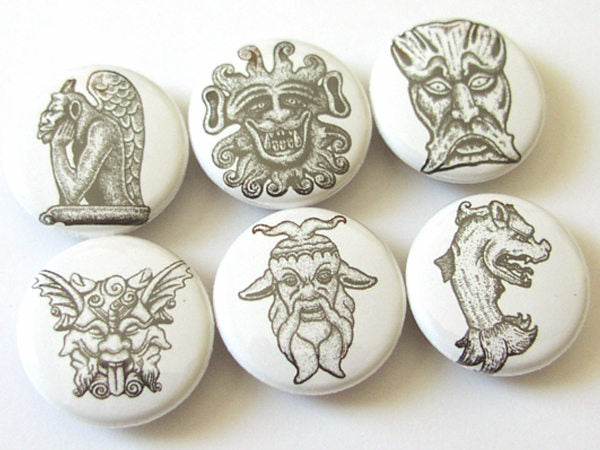 Gargoyles Fridge Magnet set grotesque gothic goth medieval party favors protection shower flair refrigerator gift for him stocking stuffer-Art Altered