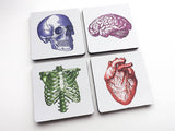 Doctor Nurse gift drink coasters medical school anatomy graduation party anatomical heart science goth hospital staff physician assistant-Art Altered