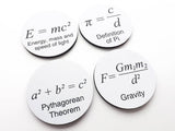 Math Formula Coasters graduation gift arithmetic pi father's day relativity mathmatics science teacher party geekery college back to school-Art Altered