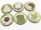 Outdoor Coasters hiking camping nature gift for him acorn leaves antlers bear tree rustic home decor adventure forest travel party favor-Art Altered