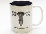 Custom Uterus Mug personalized female anatomy gift ovaries reproduction midwife doula feminist nurse doctor gynecologist physician assistant-Art Altered