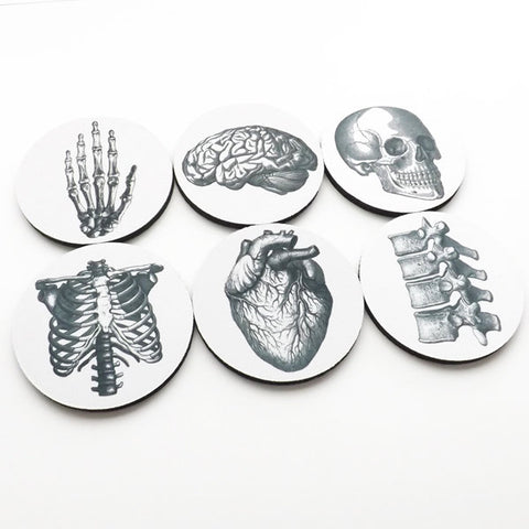 gifts Coasters hostess graduation doctor nursing Anatomy medical student cardiology skull anatomical heart party favors geekery teacher goth-Art Altered