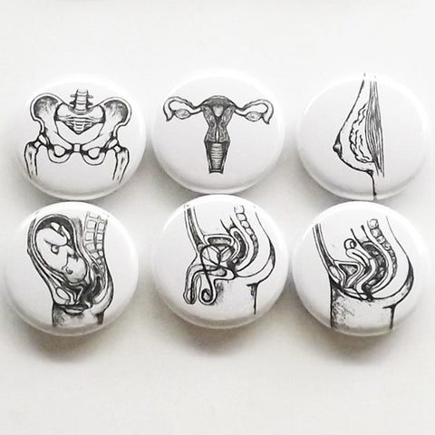 Personalized Cute Uterus Badge Reel at Your Cervix Retractable