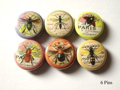 Insects Bugs button pins pinbacks badges nature bee accessories party favors stocking stuffers magnet dragonfly hostess housewarming gifts-Art Altered