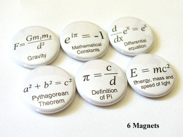 Math Formula MAGNETS science arithmetic equations pi geek nerd-Art Altered