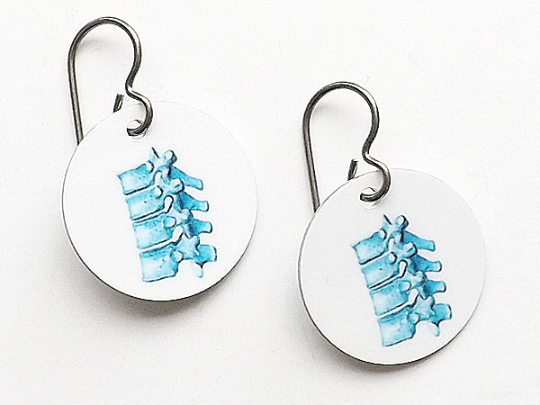 Spine Earrings chiropractor jewelry gift doctor physical therapist chiropractor physician assistant med school student anatomy vertebrae dc-Art Altered