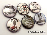 Zombie Hunter PINBACK BUTTONS pins badges keep calm kill halloween party favors-Art Altered